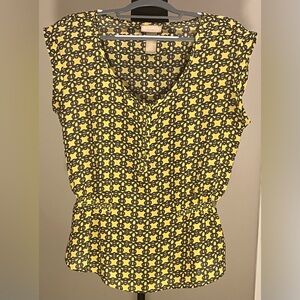 Miss Tina (Knowles) Yellow Patterned Women's Top